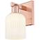 Bridal Veil 10.75"H Antique Copper Wall Sconce With Gloss White Shade