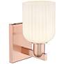 2_Bridal Veil 10.75"H Antique Copper Wall Sconce With Gloss White Shade more views