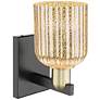 2_Bridal Veil 10.75"H Black Antique Brass Wall Sconce With Mercury Shade more views