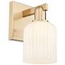 1_Bridal Veil 10.75"H Champagne Bronze Wall Sconce With Gloss White Shade