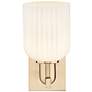3_Bridal Veil 10.75"H Champagne Bronze Wall Sconce With Gloss White Shade more views