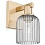 1_Bridal Veil 10.75"H Champagne Bronze Wall Sconce With Light Smoke Shade