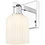 1_Bridal Veil 10.75"H Polished Chrome Wall Sconce With Gloss White Shade