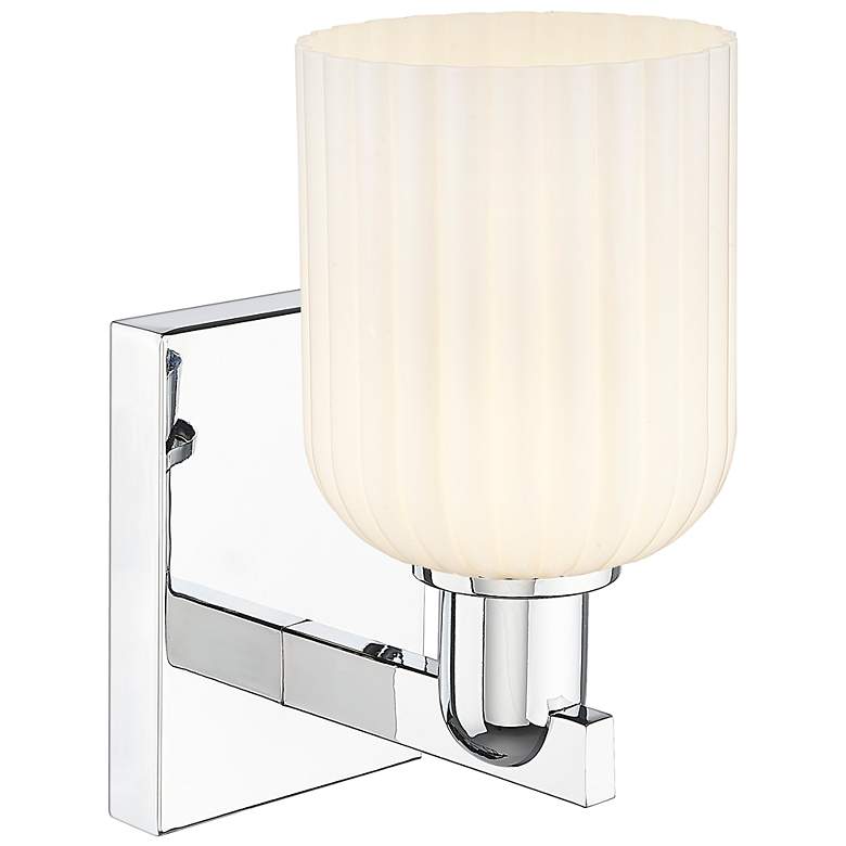 Image 2 Bridal Veil 10.75"H Polished Chrome Wall Sconce With Gloss White Shade more views