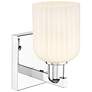 2_Bridal Veil 10.75"H Polished Chrome Wall Sconce With Gloss White Shade more views