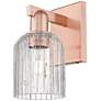 1_Bridal Veil 10.75" High Antique Copper Wall Sconce With Clear Shade