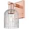 Bridal Veil 10.75" High Antique Copper Wall Sconce With Clear Shade