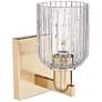 2_Bridal Veil 10.75" High Champagne Bronze Wall Sconce With Clear Shade more views
