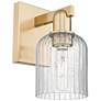 1_Bridal Veil 10.75" High Champagne Bronze Wall Sconce With Seedy Shade