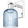 Bridal Veil 10.75" High Polished Chrome Wall Sconce With Blue Shade