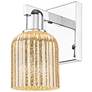 1_Bridal Veil 10.75" High Polished Chrome Wall Sconce With Mercury Shade