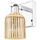 Bridal Veil 10.75" High Polished Chrome Wall Sconce With Mercury Shade