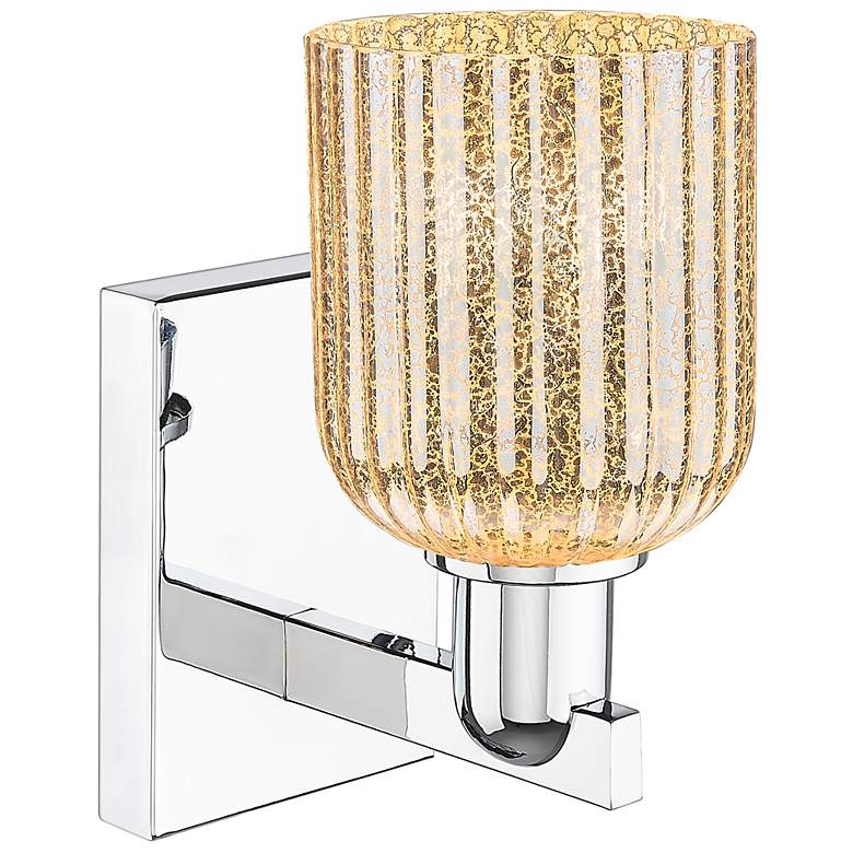 Image 2 Bridal Veil 10.75" High Polished Chrome Wall Sconce With Mercury Shade more views