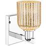 2_Bridal Veil 10.75" High Polished Chrome Wall Sconce With Mercury Shade more views