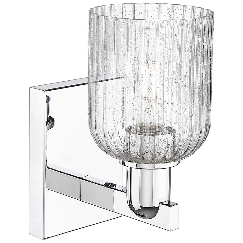 Image 2 Bridal Veil 10.75" High Polished Chrome Wall Sconce With Seedy Shade more views