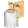 1_Bridal Veil 10.75" High Satin Gold Wall Sconce With Seedy Shade