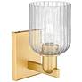 2_Bridal Veil 10.75" High Satin Gold Wall Sconce With Seedy Shade more views