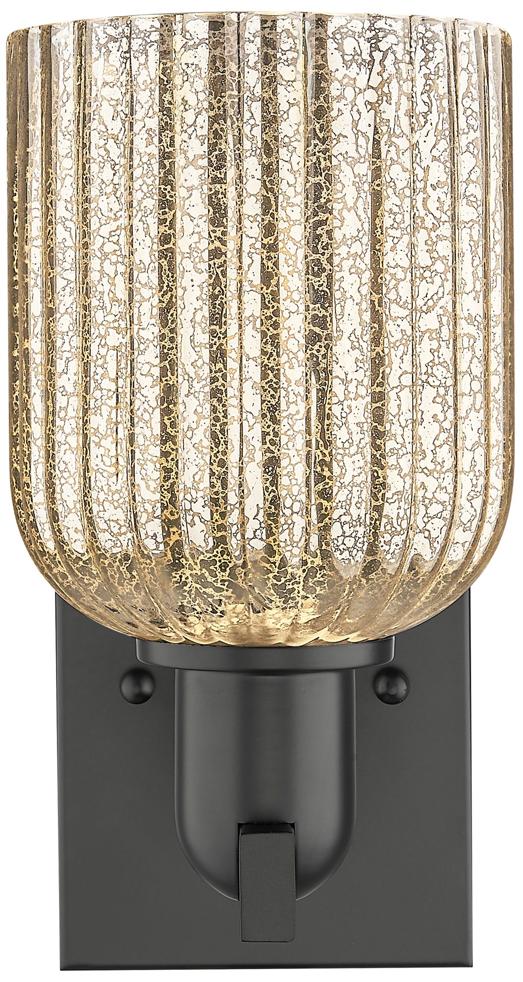 Image 5 Bridal Veil 10.75" High Matte Black Wall Sconce With Mercury Shade more views