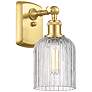 1_Bridal Veil 10" High Satin Gold and Clear Glass Wall Sconce