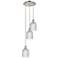 Bridal Veil 11.5"W 3-Light Polished Nickel Cord Pendant w/ Clear Shade