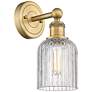 Bridal Veil 11 1/4"H Brushed Brass with Clear Glass Sconce