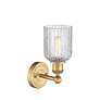 Bridal Veil 11 1/4"H Brushed Brass with Clear Glass Sconce
