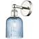Bridal Veil 11 1/4"H Polished Nickel Blue Glass Wall Sconce