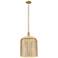 Bridal Veil 12"W 3 Light Brass Stem Mini Pendant w/ Mercury Shade