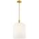Bridal Veil 12"W 3-Lt Satin Gold Stem Mini Pendant w/ Gloss White Shade