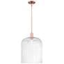 Bridal Veil 12"W Antique Copper Stem Hung Mini Pendant With Clear Shade