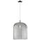Bridal Veil 12"W Chrome Cord Mini Pendant With Light Smoke Shade