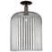 Bridal Veil 12"W Oil Rubbed Bronze Semi-Flush With Light Smoke Shade