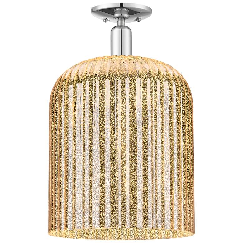 Image 1 Bridal Veil 12"W Polished Chrome Semi-Flush Mount With Mercury Shade