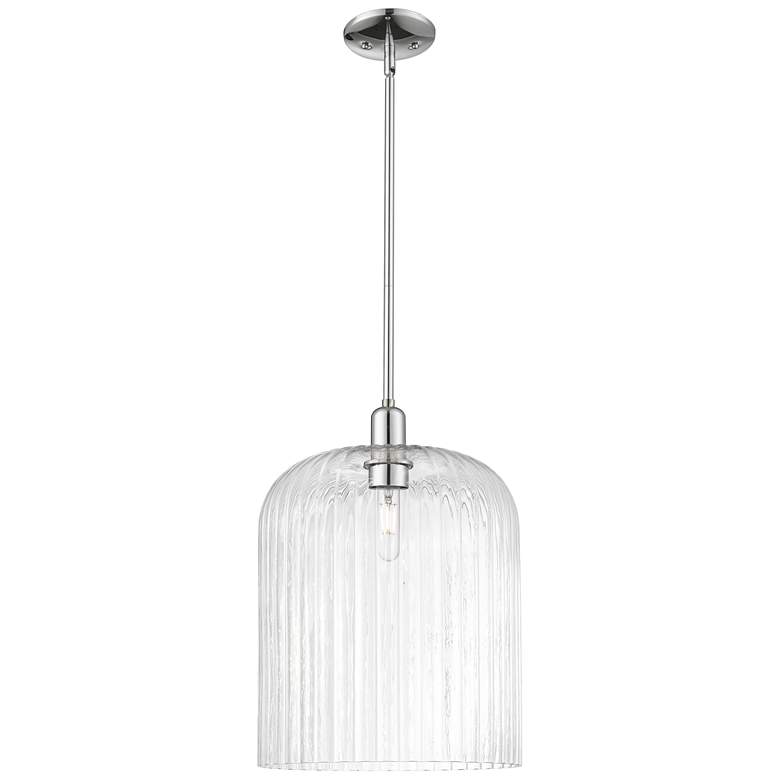 Image 1 Bridal Veil 12"W Polished Chrome Stem Mini Pendant With Clear Shade