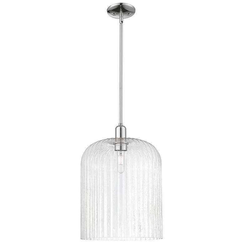 Image 1 Bridal Veil 12"W Polished Chrome Stem Mini Pendant With Seedy Shade
