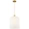 Bridal Veil 12"W Satin Gold Cord Mini Pendant With Gloss White Shade