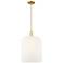 Bridal Veil 12"W Satin Gold Stem Mini Pendant With Gloss White Shade