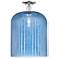 Bridal Veil 12" Wide Polished Chrome Semi-Flush Mount With Blue Shade