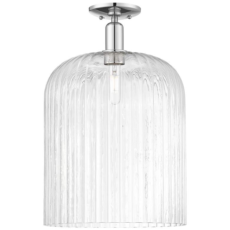 Image 1 Bridal Veil 12" Wide Polished Chrome Semi-Flush Mount With Clear Shade