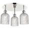 Bridal Veil 16.75"W 3-Light Polished Nickel Flush Mount w/ Clear Shade