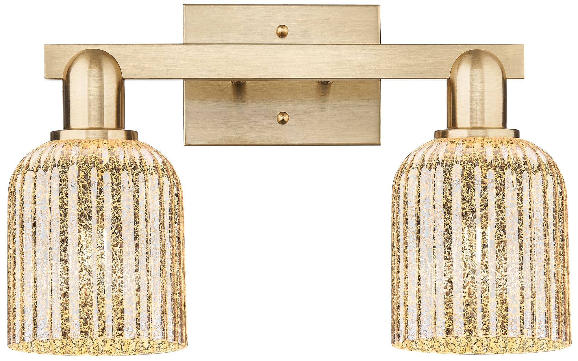 Bridal Veil 16"W 2 Light Champagne Bronze Bath Light With Mercury Shad