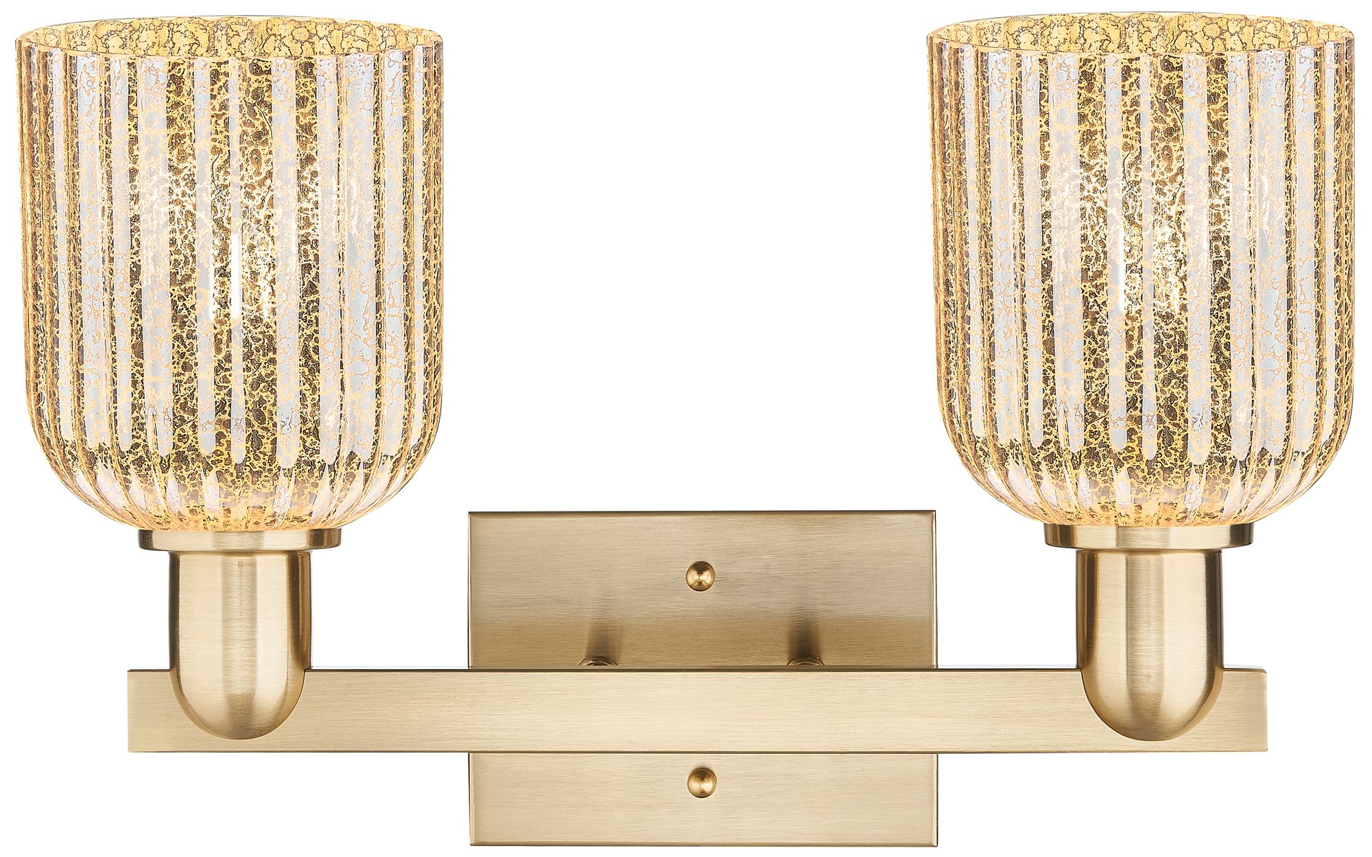 Image 2 Bridal Veil 16"W 2 Light Champagne Bronze Bath Light With Mercury Shad more views
