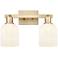 Bridal Veil 16"W 2 Light Champagne Bath Light With Gloss White Shade