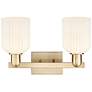 Bridal Veil 16"W 2 Light Champagne Bath Light With Gloss White Shade
