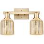 1_Bridal Veil 16"W 2 Light Champagne Bronze Bath Light With Mercury Shade