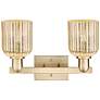 2_Bridal Veil 16"W 2 Light Champagne Bronze Bath Light With Mercury Shade more views