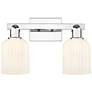 1_Bridal Veil 16"W 2 Light Chrome Bath Light With Gloss White Shade