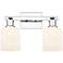 Bridal Veil 16"W 2 Light Chrome Bath Light With Gloss White Shade
