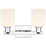 2_Bridal Veil 16"W 2 Light Chrome Bath Light With Gloss White Shade more views