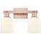 Bridal Veil 16"W 2 Light Copper Bath Light With Gloss White Shade